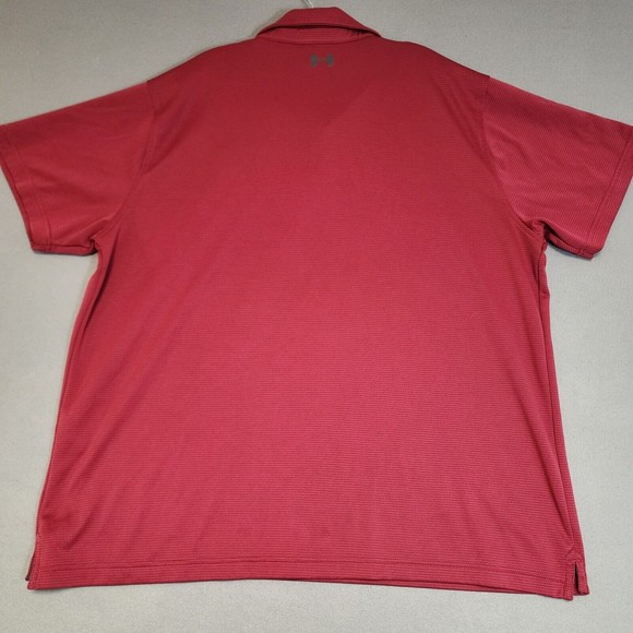 Under Armour Polo Shirt Mens 3XL Red Loose Short Sleeve - Picture 15 of 16